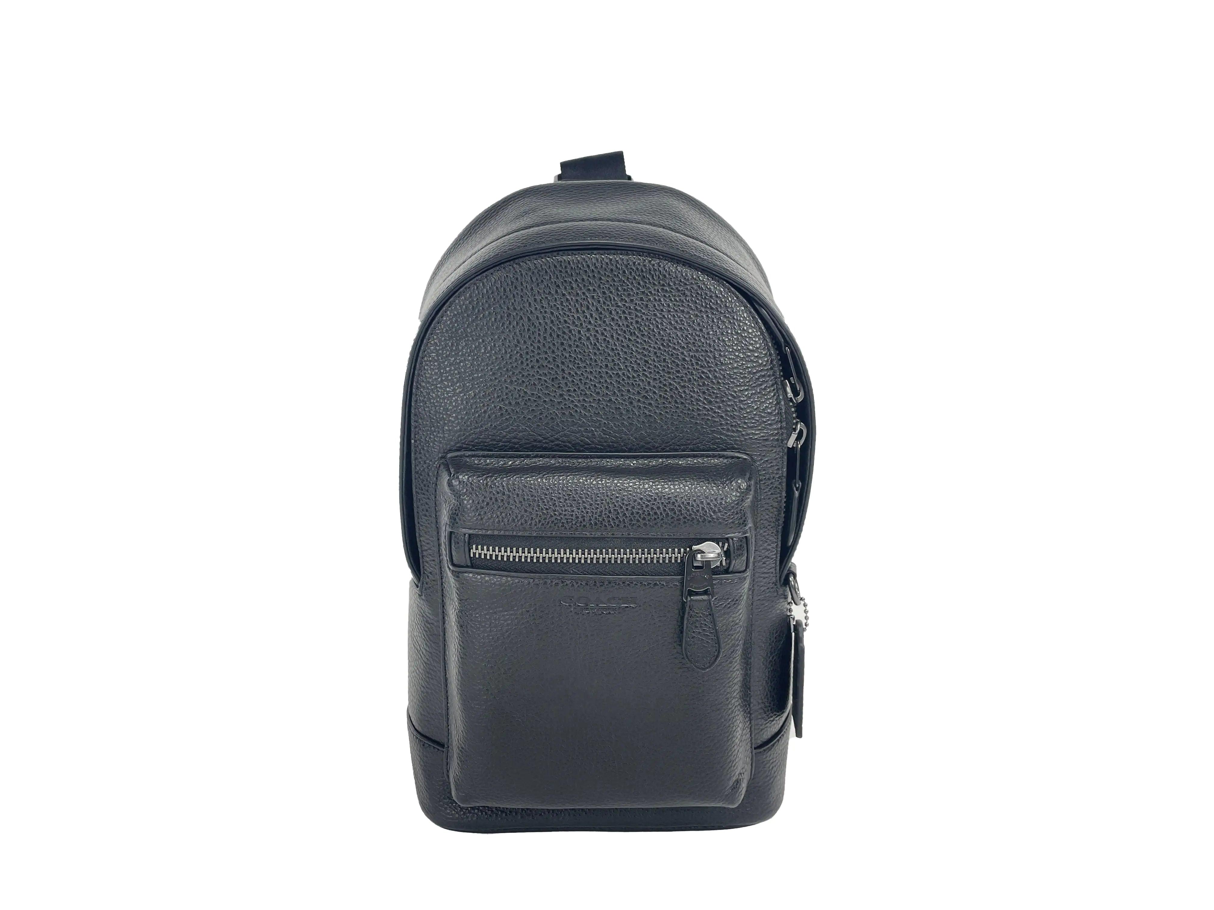 Coach (2540) West Black Leather Sling Pack Bag - Evallys.com # #