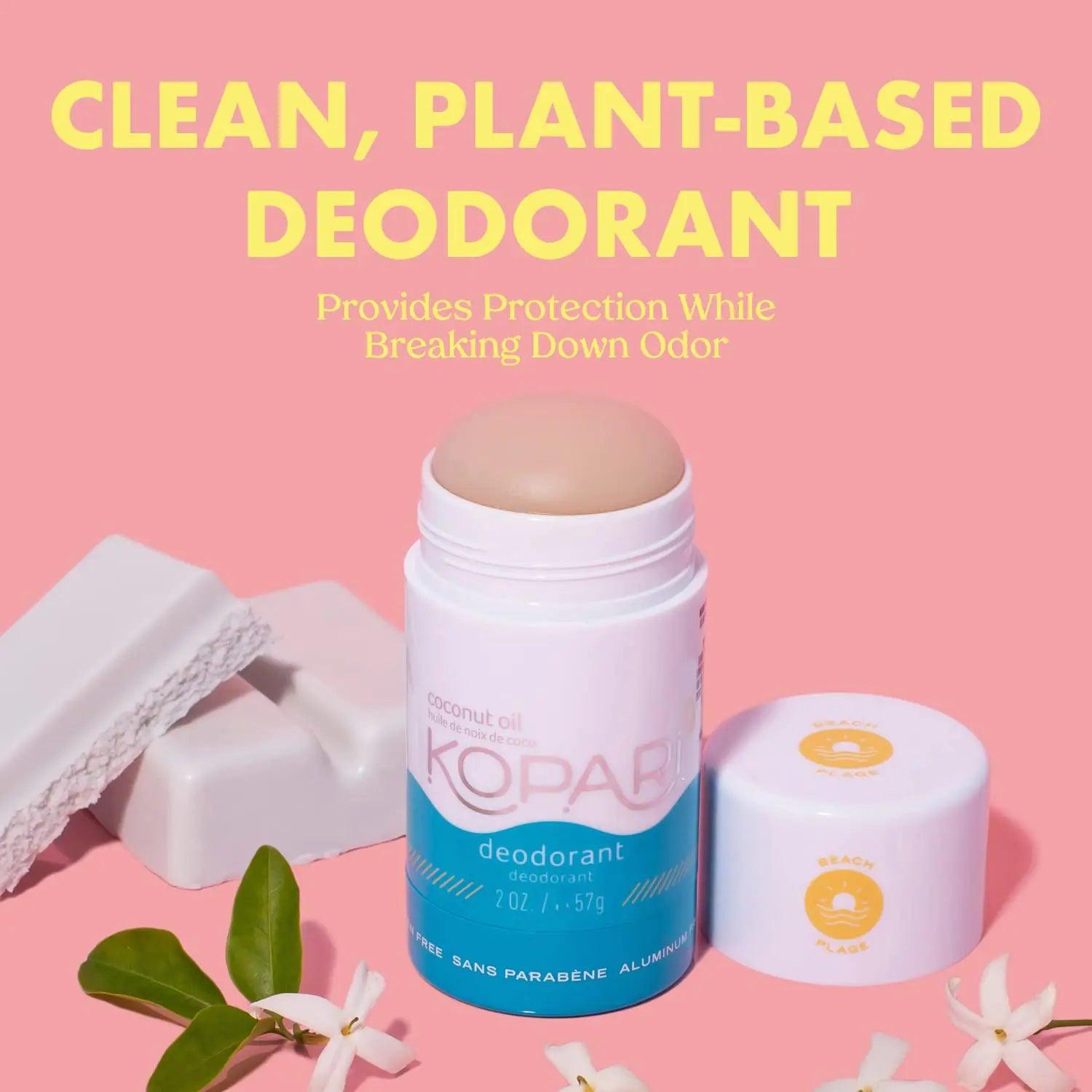 Kopari Deodorant for Women with Organic Coconut Oil | Aluminum Free Deodorant | Non Toxic Deodorant, Vegan, Gluten Free, Paraben Free, Deodorant for Men & Women | 2.0 oz | Beach 1 Beach - Evallys.com # #