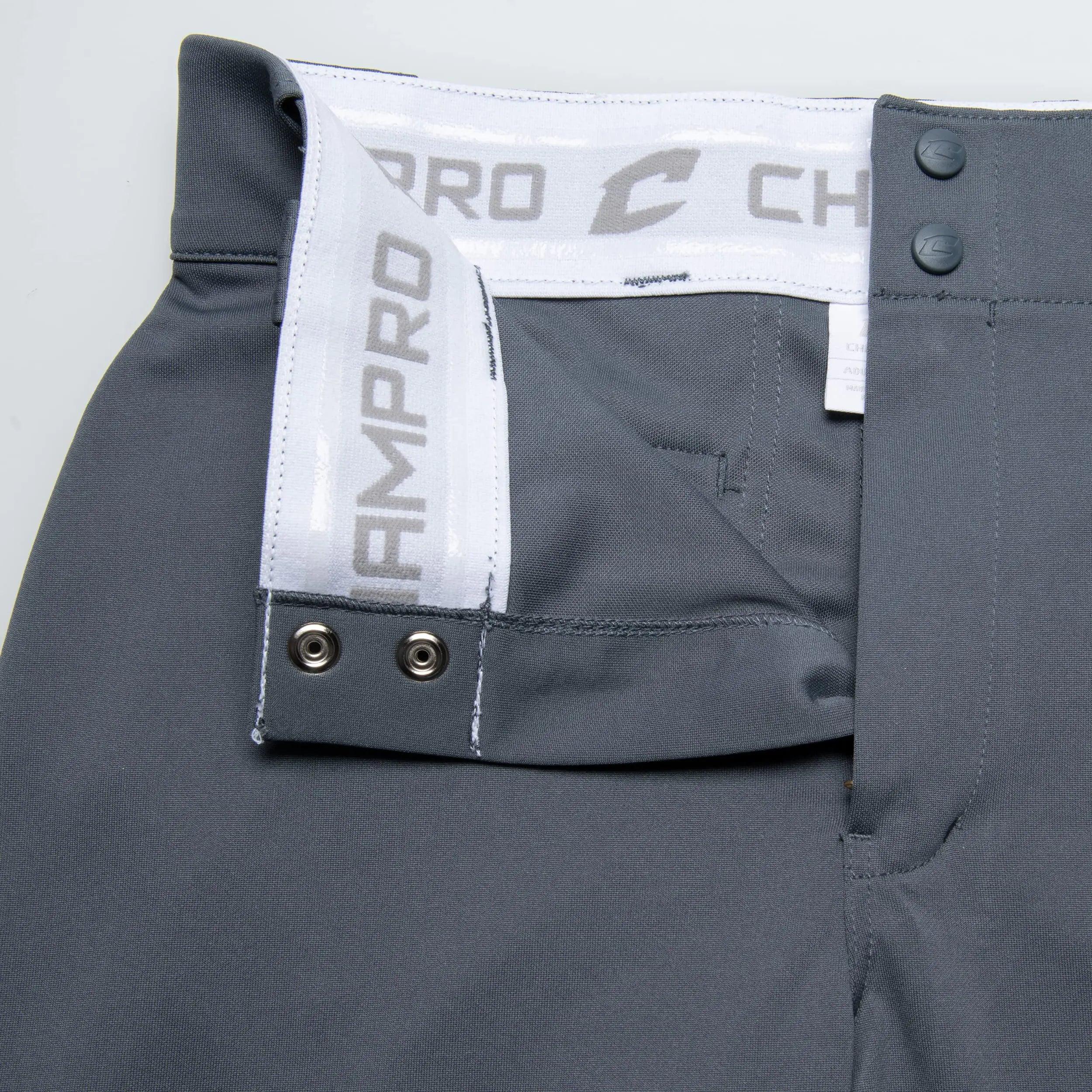 CHAMPRO Girl's Tournament Traditional Low-Rise Softball Pants Large Graphite - Evallys.com # #