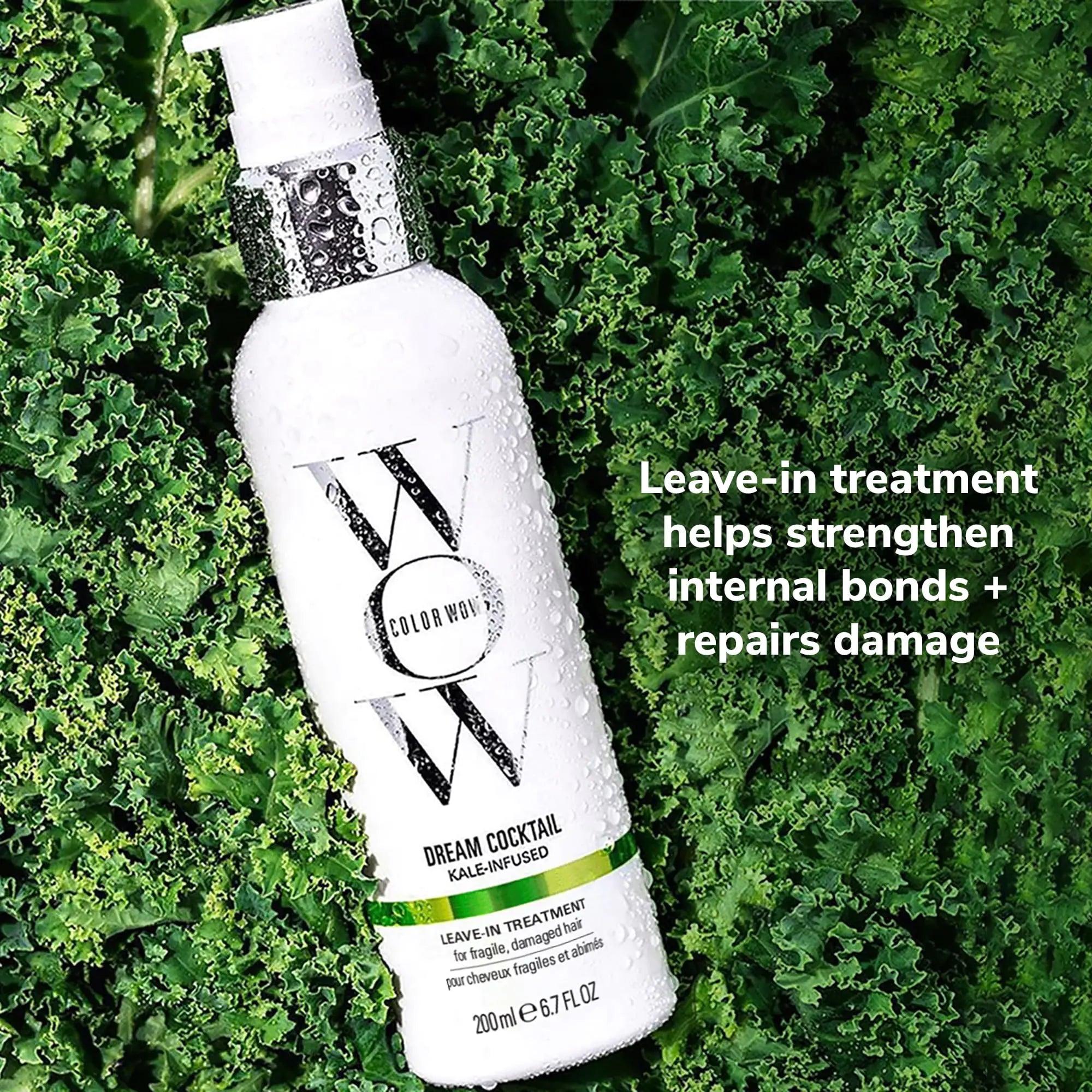 COLOR WOW Dream Cocktail Kale Infused Leave-in Treatment – for fragile, damaged hair | Reduce hair breakage by 50% in a single use | Powerful heat protectant - Evallys.com # #