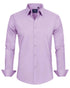 J.VER Men's Dress Shirts Stretch Stain Shield Long Sleeve Solid Formal Shirt Business Casual Button Down Shirts XX-Large Light Purple - Evallys.com # #