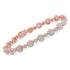 10k Rose Gold Plated .925 Sterling Silver 1 1/3 cttw Miracle Plate Set Diamond Alternating Link Bracelet (I-J Color, I3 Clarity) -7" - Evallys.com # #