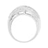 .925 Sterling Silver 1.0 Cttw Channel Set Alternating Round and Baguette Diamond Cross-over Bypass Ring Band (I-J Color, I2-I3 Clarity) - Evallys.com # #