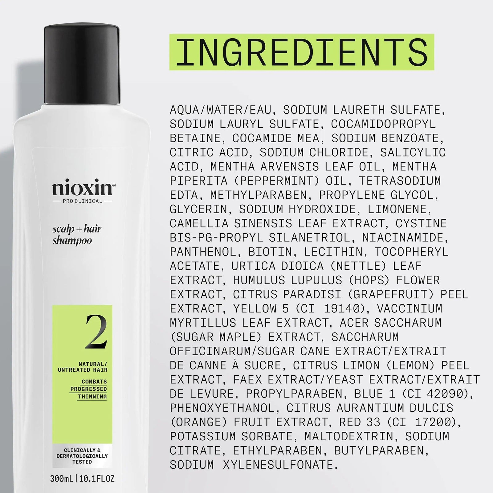 Nioxin System 2 Scalp Cleansing Shampoo with Peppermint Oil, Treats Dry and Sensitive Scalp, For Natural Hair with Progressed Thinning 10.1 Fl Oz (Pack of 1) - Evallys.com # #