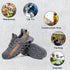 Furuian Steel Toe Sneakers for Men Women Lightweight Safety Shoes Comfortable Puncture Proof Slip On Indestructible Work Shoes 6.5 Women/5 Men Waterproof Grey - Evallys.com # #