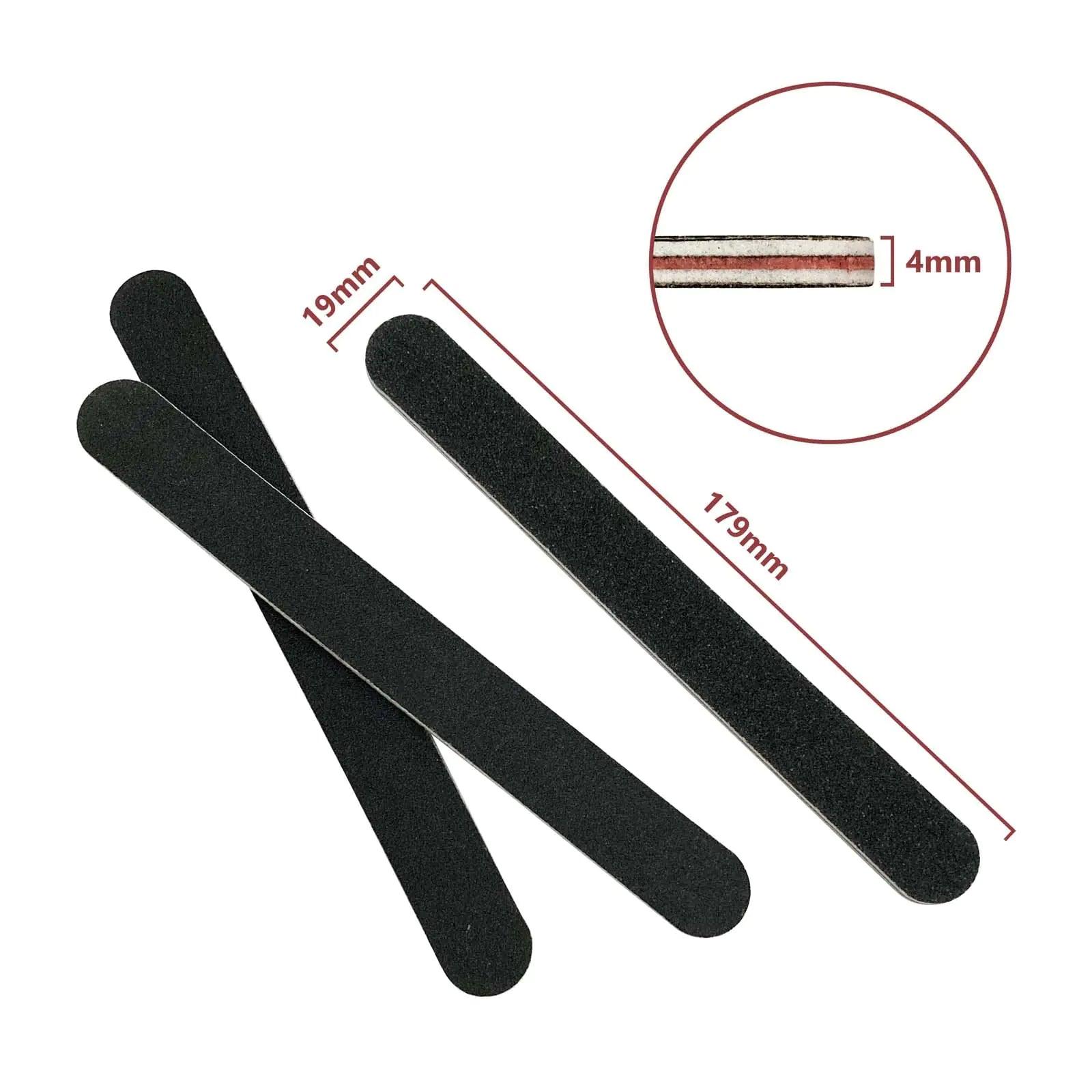 Nail File and Buffer Block, Professional Manicure Tools Kits, 100/180 Grit, Black Nail Pedicure File and Sanding Buffing Grinding Plisher File - Evallys.com # #