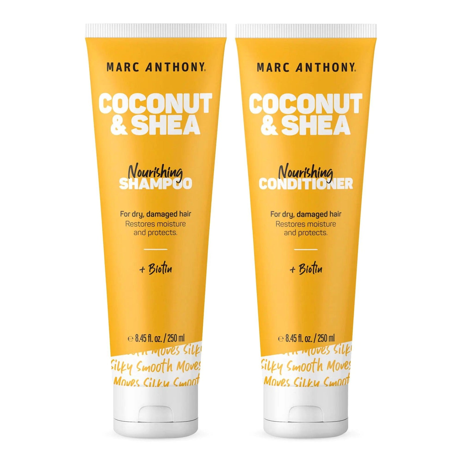 Marc Anthony Volumizing Shampoo and Conditioner Set with Coconut Oil & Shea Butter - Nourishing & Hydrating Haircare Infused with Biotin for Dry & Damaged Hair - Restore Moisture & Protects Hair Coconut and Shea 8.4 Fl Oz (Pack of 2) - Evallys.com # #