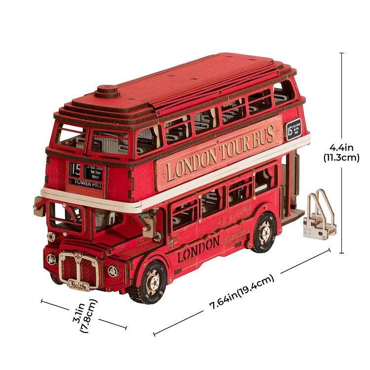 Rolife London Tour Bus Car 3D Wooden Puzzle Model Toy Home Decor Xmas Gift - Evallys.com # #