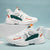 Breathable Sneakers] Chunky Breathable Mesh Sneakers | Men's White & Teal Casual Sneakers with EVA Sole,Design for All Season