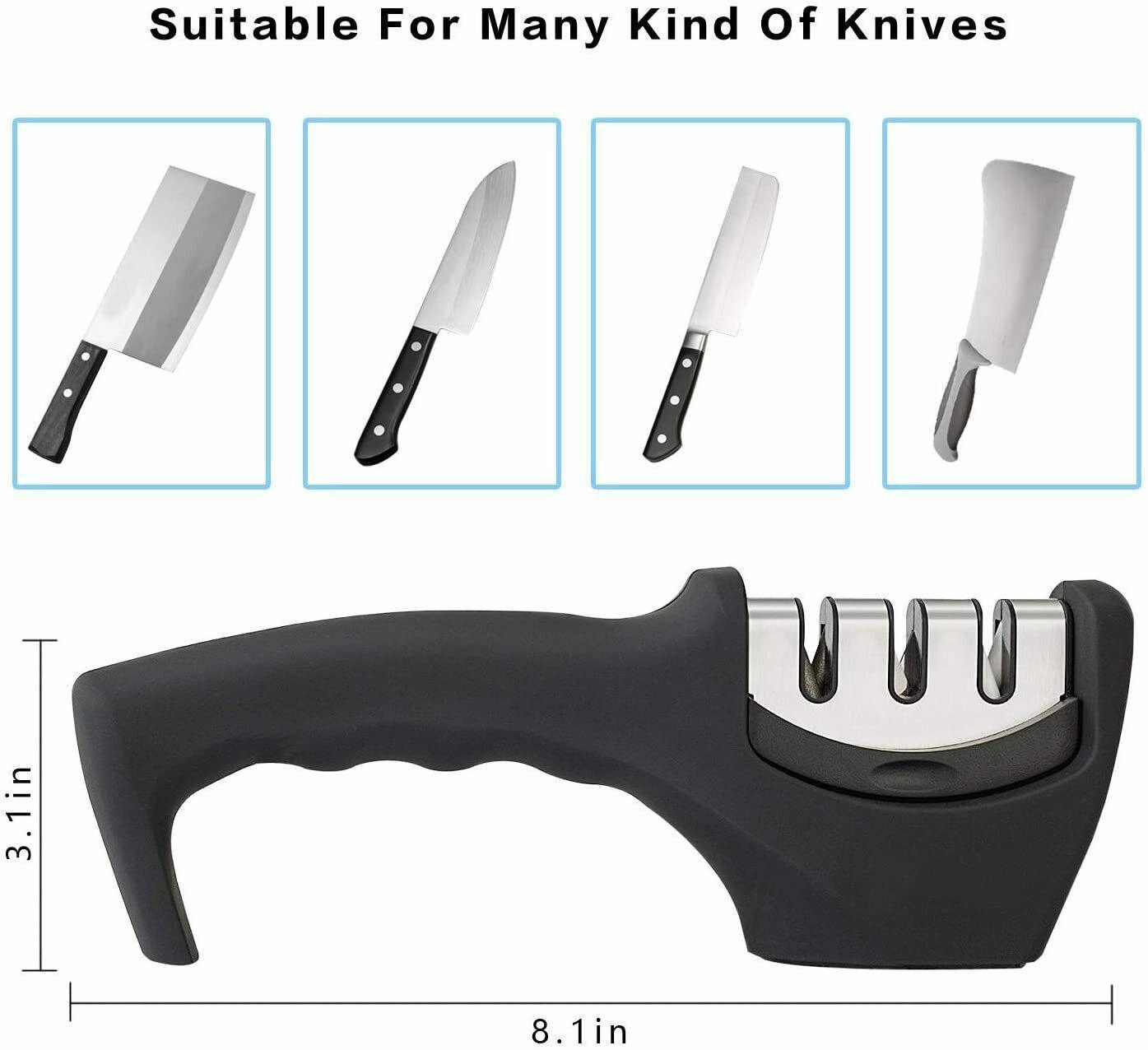 KNIFE SHARPENER Ceramic Tungsten Kitchen Knives Blade Sharpening System Tool USA - Evallys.com # #