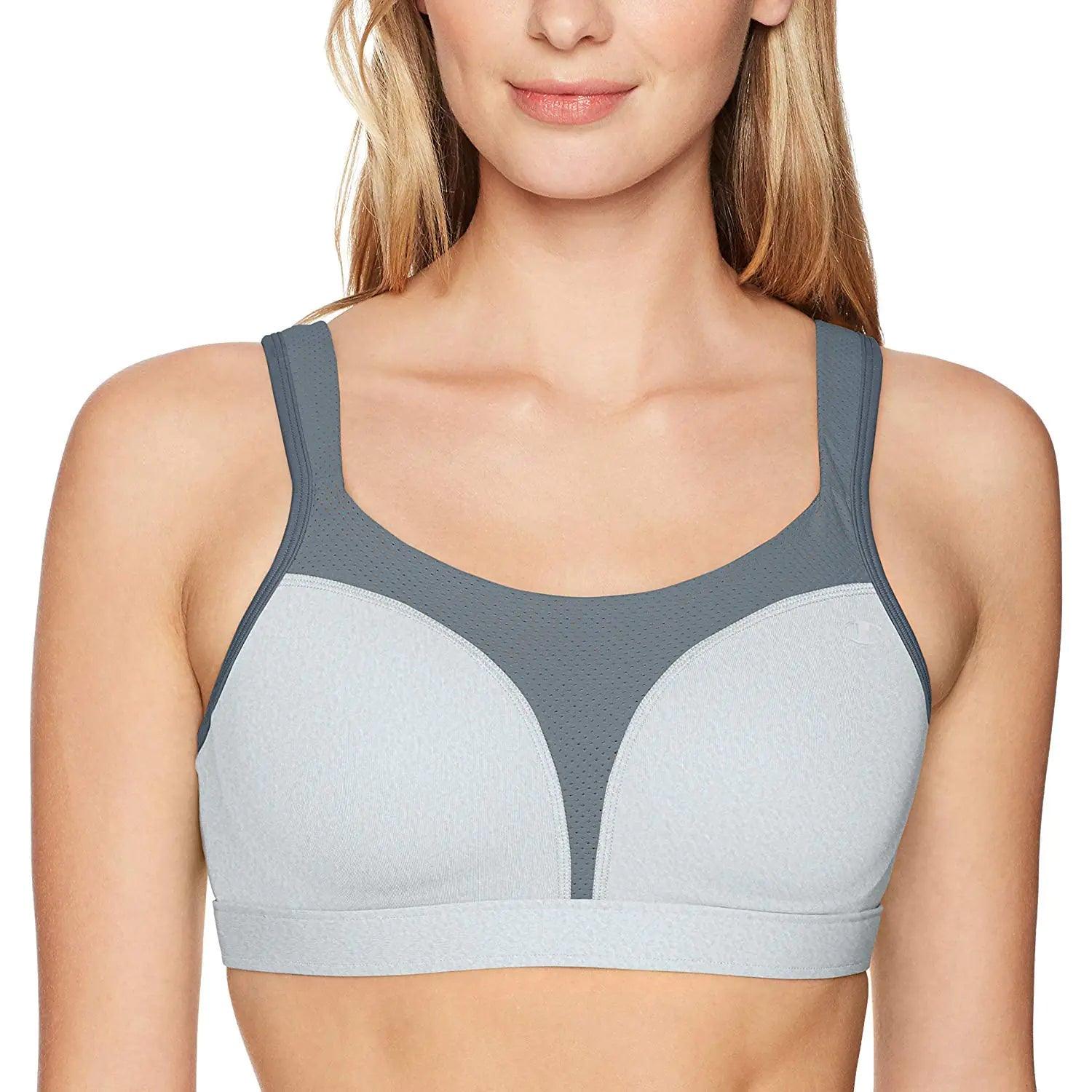 Champion Women's Sports Bra, Spot Comfort, Maximum Support, High-impact Sports Bra for Women 36D Oxford Heather/Medium Gray - Evallys.com # #