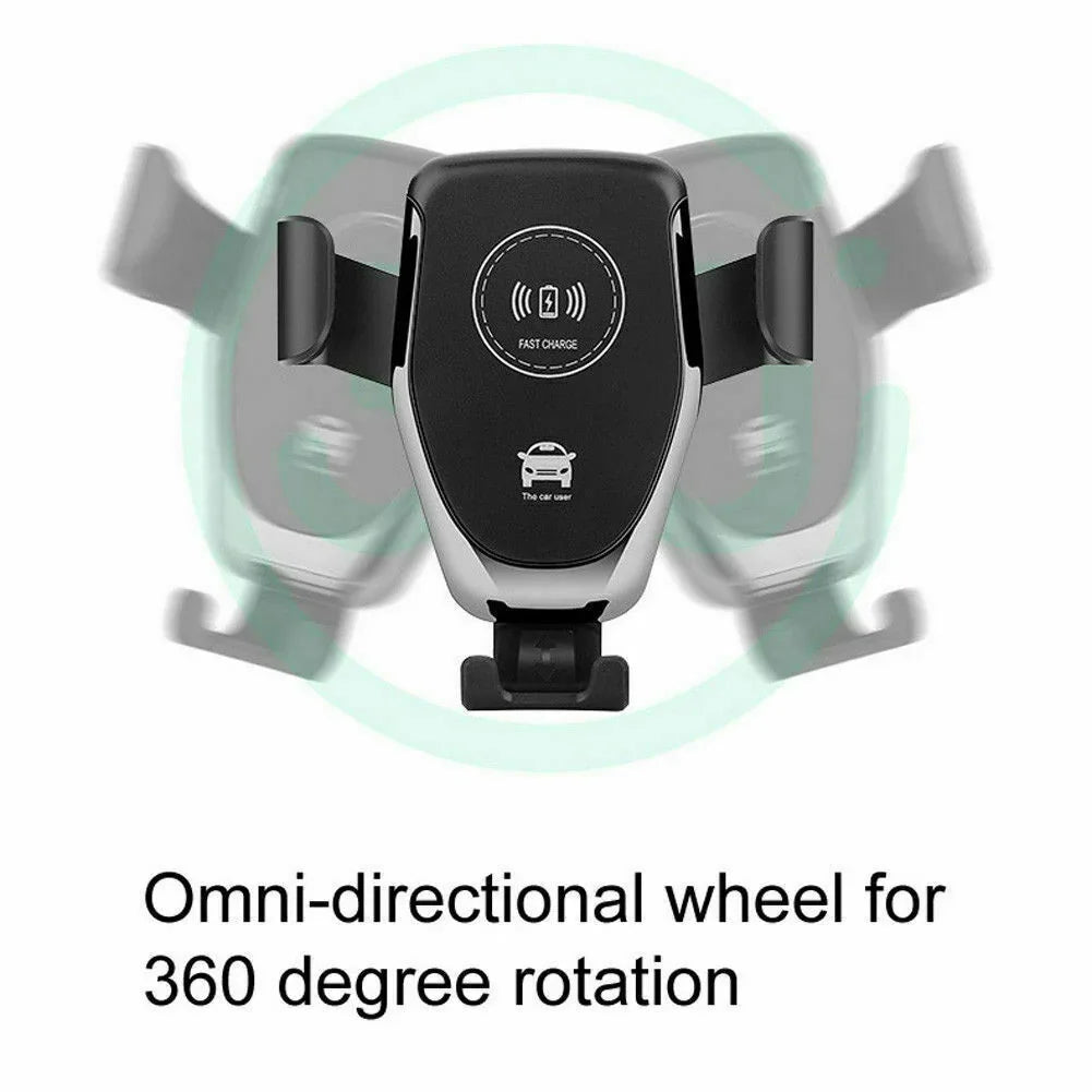 10W QI Wireless Fast Car Charger Mount Holder Stand Automatic Clamping Charging - Evallys.com