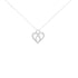 14K White Gold 1/4 cttw Round Cut Diamond Heart and Ribbon Center Pendant Necklace (H-I, I1-I2) - Evallys.com # #