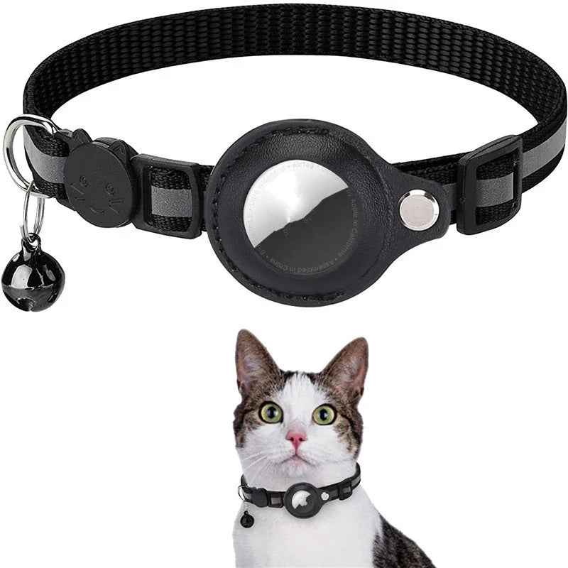 Reflective Collar Waterproof Holder Case For Airtag Air Tag Airtags Protective Cover Cat Dog Kitten Puppy Nylon Collar - Evallys.com