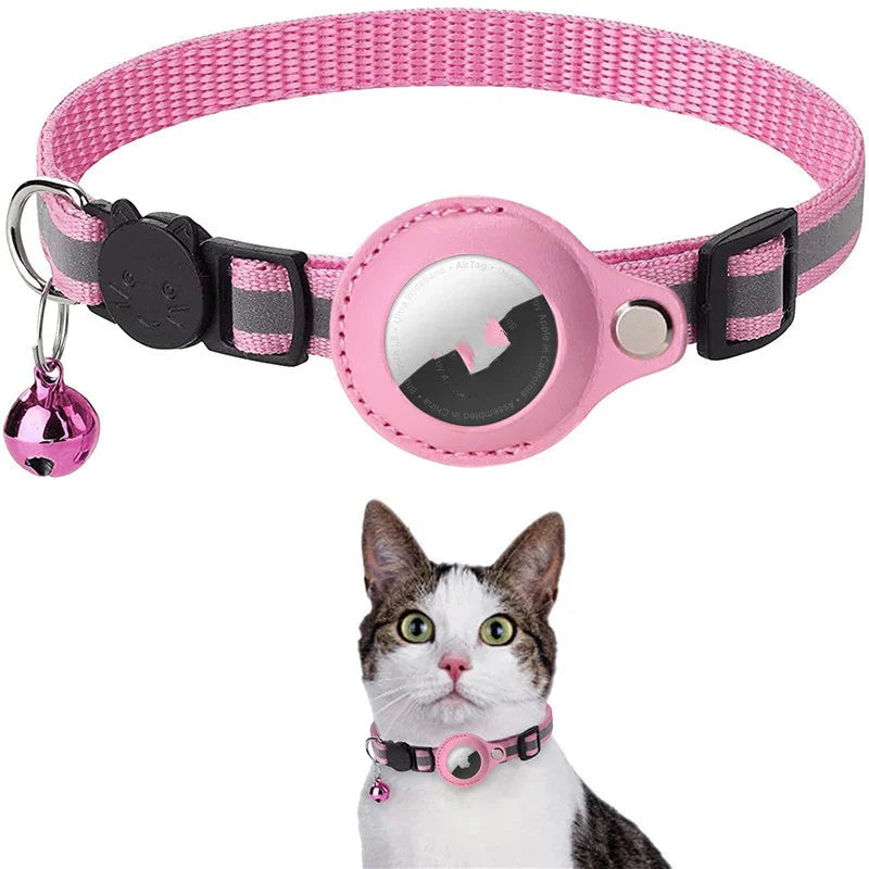 Reflective Collar Waterproof Holder Case For Airtag Air Tag Airtags Protective Cover Cat Dog Kitten Puppy Nylon Collar - Evallys.com
