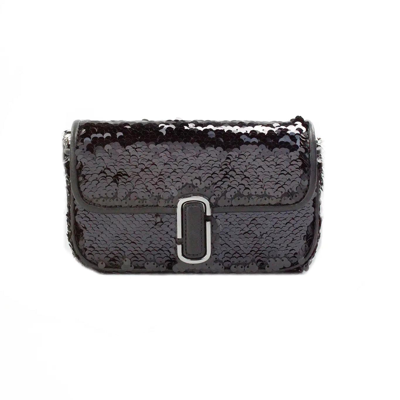 Marc Jacobs The Mini J Marc Shoulder Black Sequined Bag - Evallys.com # #