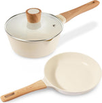 Frying Pans Nonstick, Induction Frying Pan Set Granite Skillet Pans for Cooking Omelette Pan Cookware Set with Heat-Resistant Handle, Christmas Gift for Women (8" &9.5" &11") - Evallys.com # #