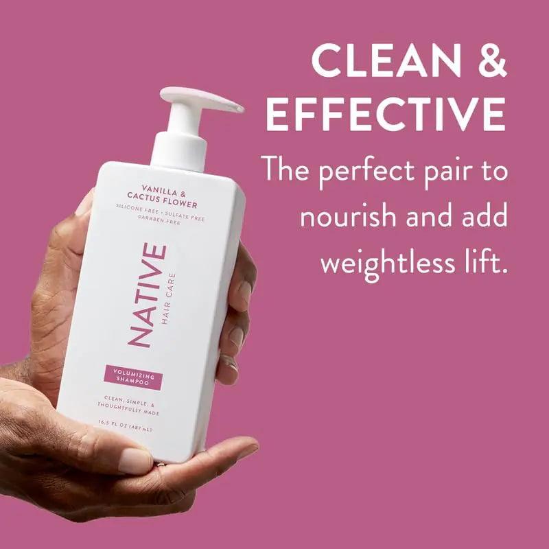 Native Vanilla & Cactus Flower Shampoo and Conditioner Contain Naturally Derived Ingredients |All Hair Type Color & Treated, Fine to Dry Damaged, Sulfate & Dye Free - 2-Pack - Evallys.com # #