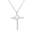 .925 Sterling Silver 1/4 cttw Lab Grown Diamond Cross Pendant Necklace (F-G Color, VS2-SI1 Clarity) - Evallys.com # #