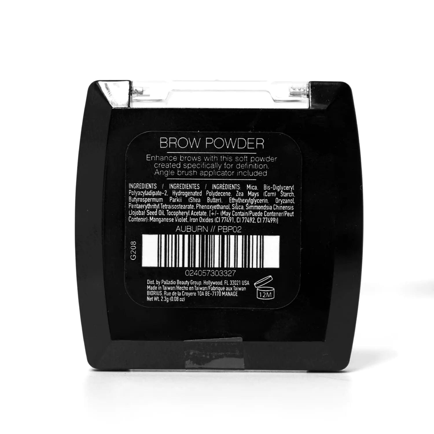 Palladio Brow Powder for Eyebrows, Soft and Natural Eyebrow Powder with Jojoba Oil & Shea Butter, Helps Enhance & Define Brows, Compact Size for Purse or Travel, Includes Applicator Brush, Auburn - Evallys.com # #