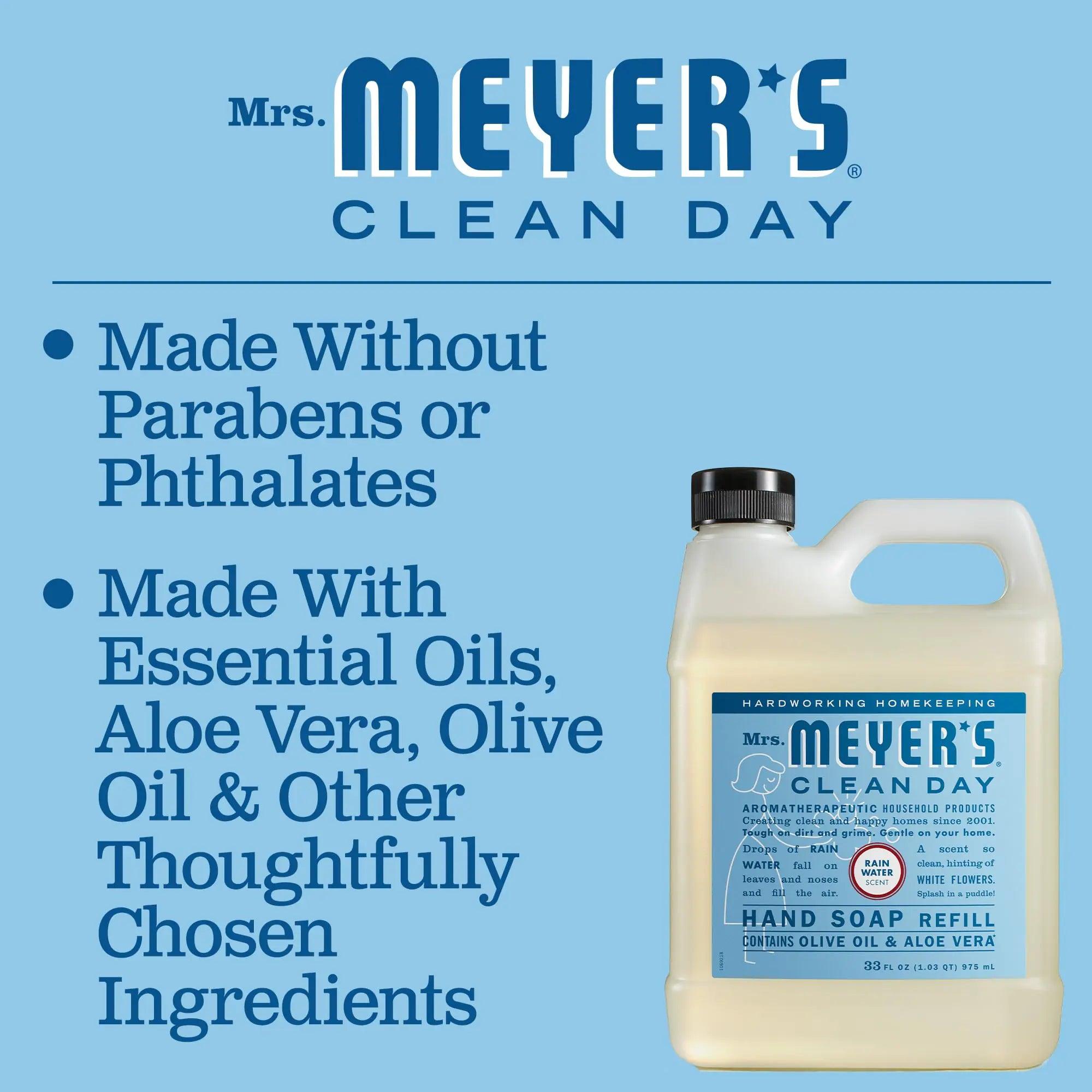 MRS. MEYER'S CLEAN DAY Liquid Hand Soap Refill, Rainwater, 33 OZ Rain Water 33 Fl Oz (Pack of 1) - Evallys.com # #