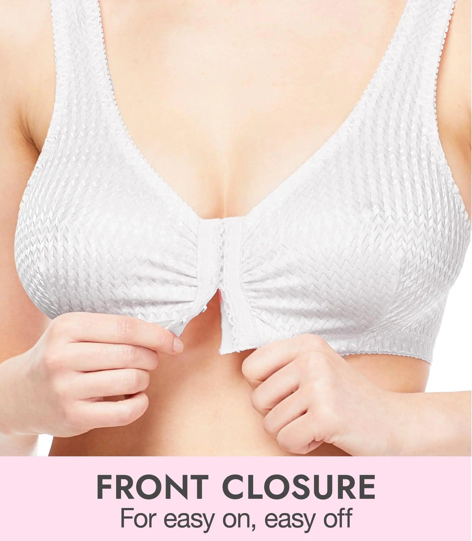 Carole Martin Full-Freedom Comfort Front Closure Bra for Women, Wireless 42 White - Evallys.com # #