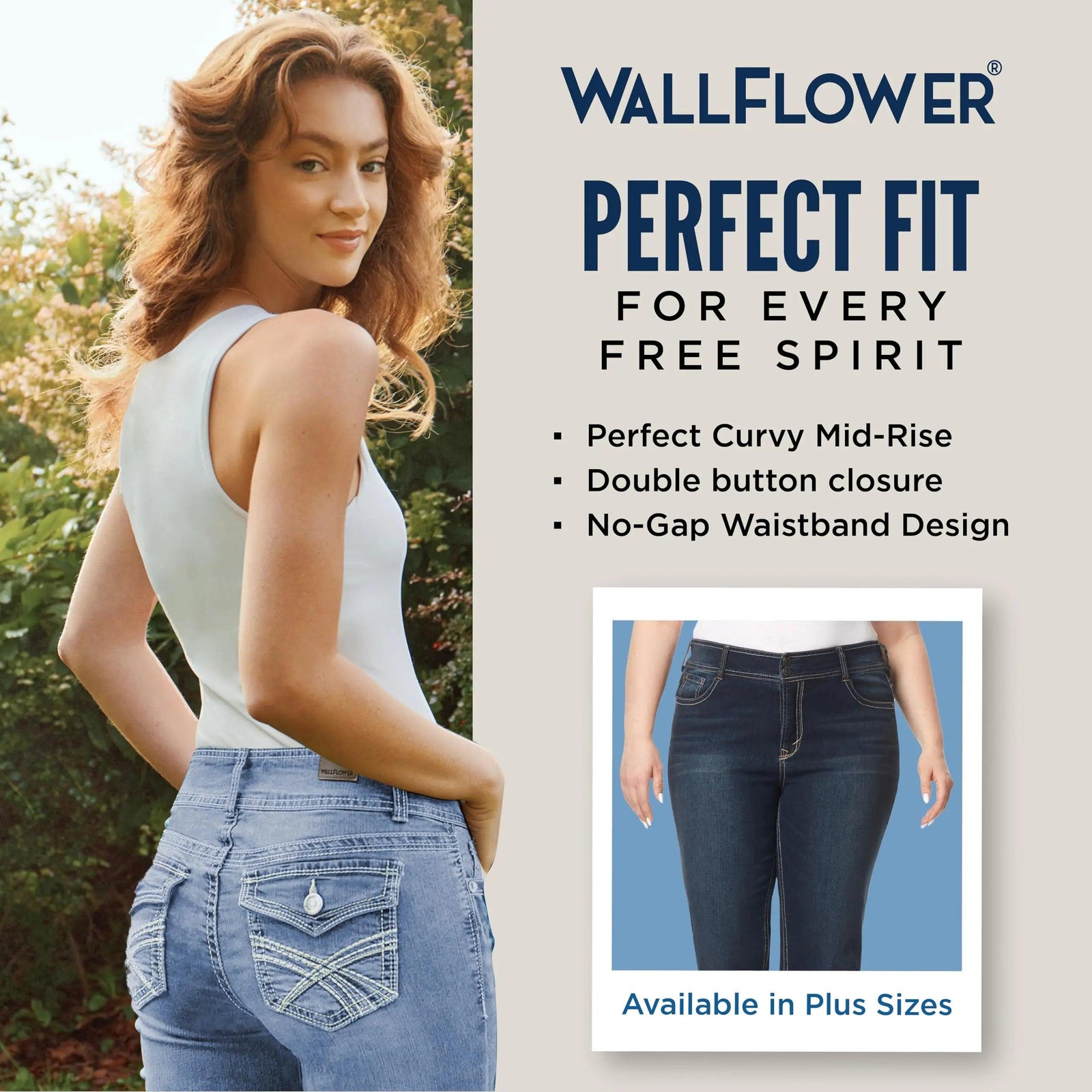 WallFlower Women's Luscious Curvy Bootcut Mid-Rise Insta Stretch Juniors Jeans Standard 5 Betsy - Evallys.com # #