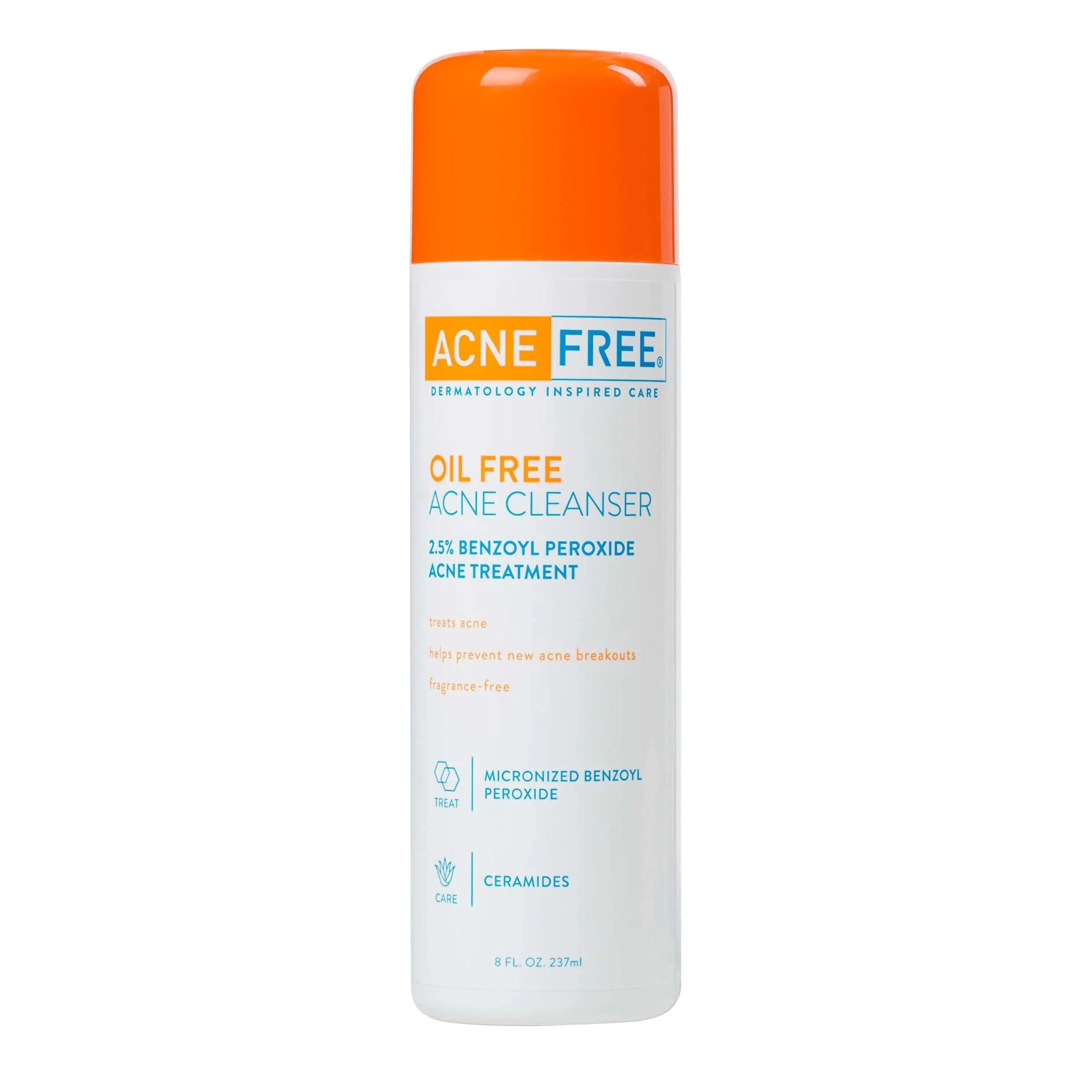 AcneFree Acne Free Oil-Free Cleanser, Benzoyl Peroxide 2.5% with Glycolic Acid to Prevent and Treat Breakouts Unscented, 8 Fl Oz 8 Ounce (Pack of 1) - Evallys.com # #