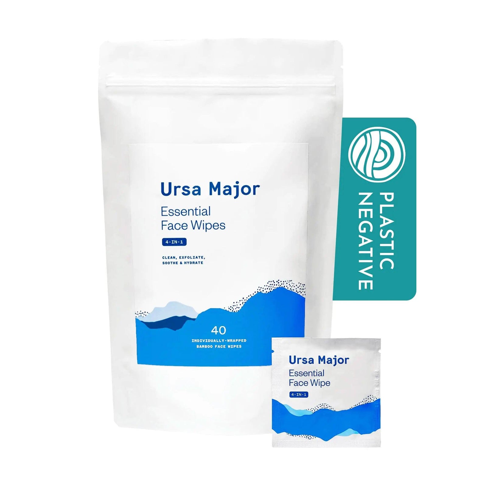 Ursa Major Essential Face Wipes | Natural, Biodegradable, Cruelty-Free | Cleanse, Exfoliate, Soothe and Hydrate | Individually Wrapped | 40 count Refreshing aroma with Orange, Lavender and Fir 40 Count (Pack of 1) - Evallys.com # #