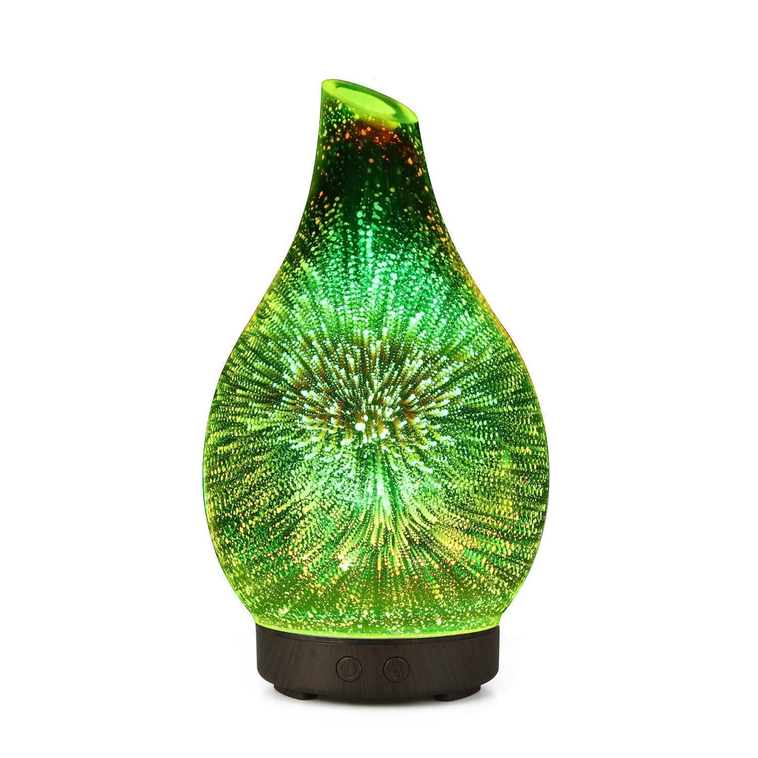 3D Glass Colorful Firework Essential Oil Lamp Aroma Diffuser - Evallys.com # #