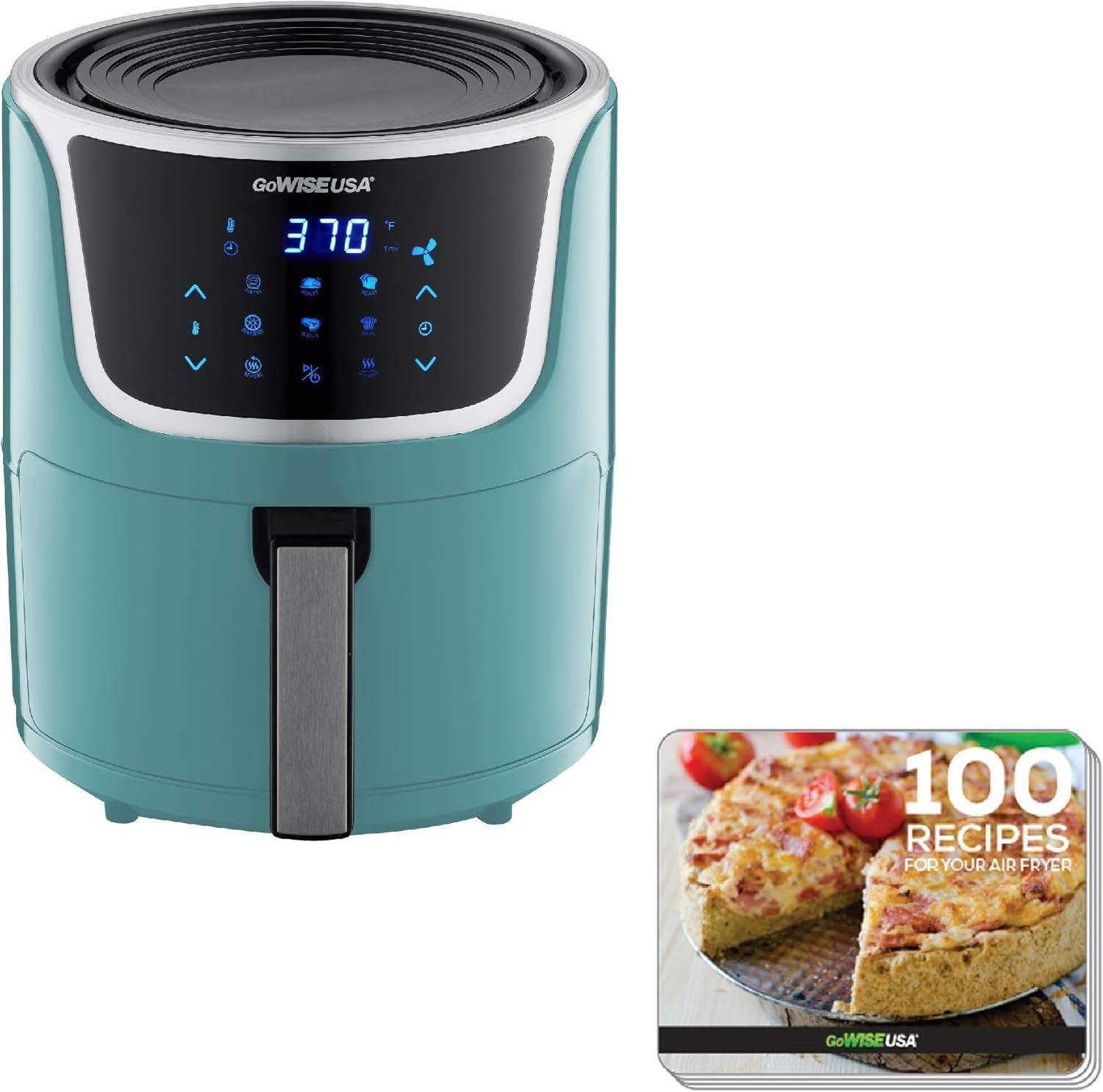 Gowise USA GW22955 7-Quart Electric Air Fryer with Dehydrator & 3 Stackable Racks, Digital Touchscreen with 8 Functions + Recipes, 7.0-Qt, Black/Copper - Evallys.com # #