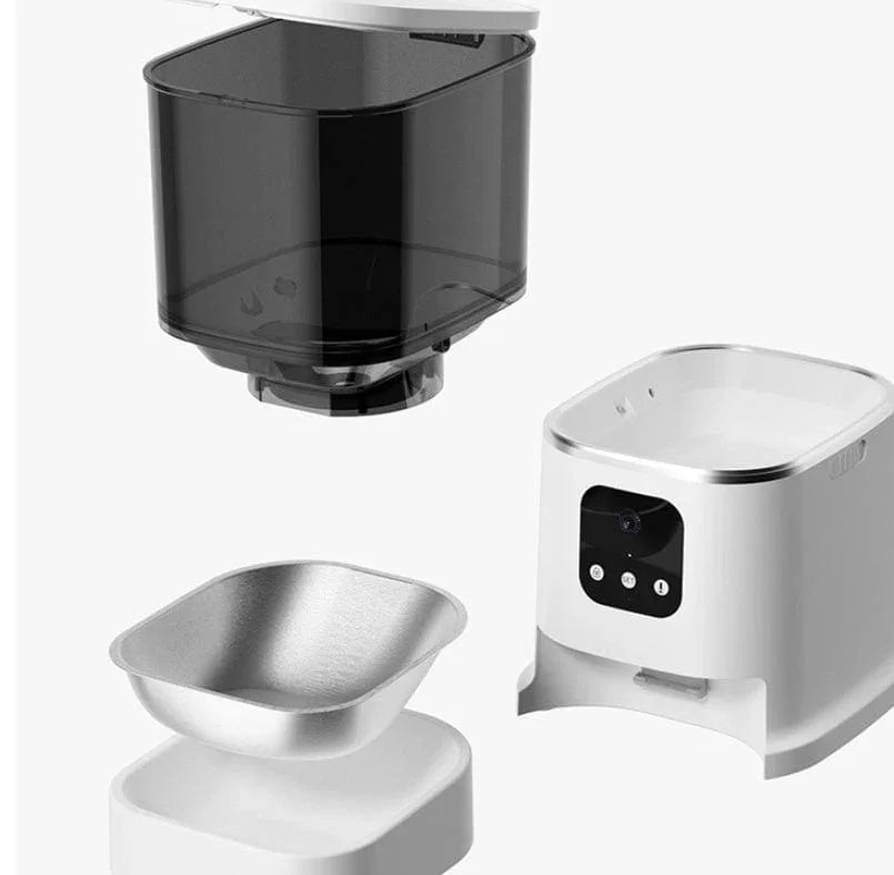Pet Automatic Feeder Large Capacity Smart Voice Recorder APP Control Timer Feeding Cat Dog Food Dispenser With WiFi Pet Bowl - Evallys.com