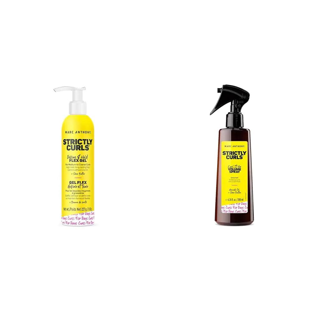 Marc Anthony Define & Hold Flex Gel and Curl It Up Volume Spray Strictly Curls Bundle Hair Styling Gel+ Volume Boost Spray - Evallys.com # #