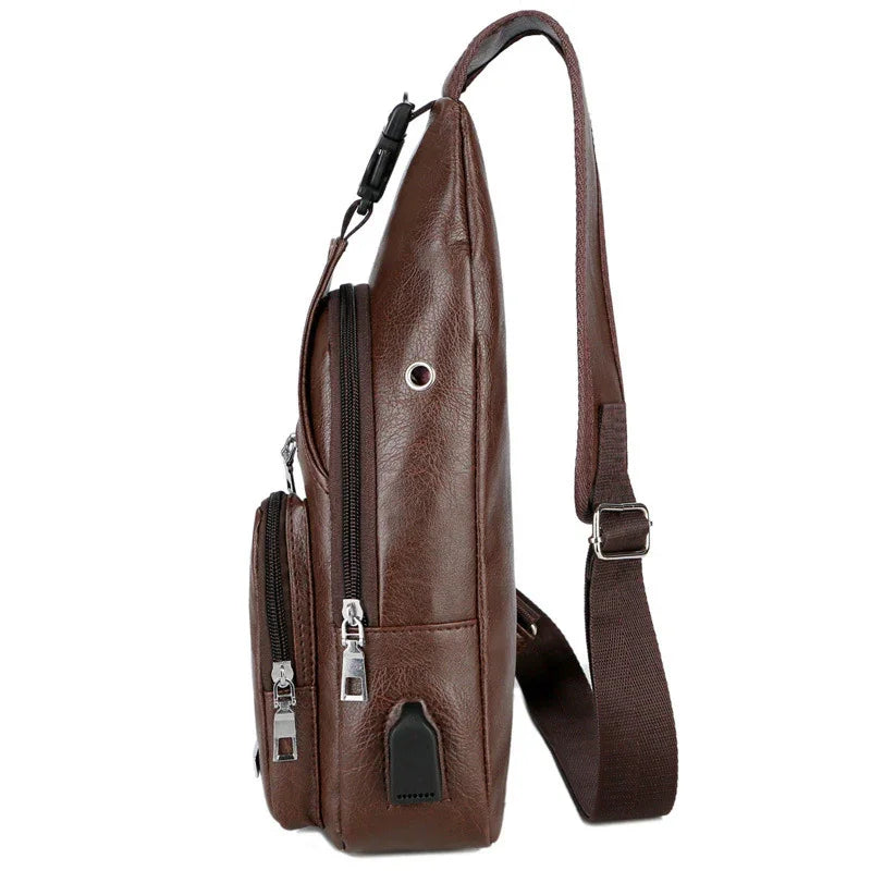 USB Portable Charging Chest Bag Messenger Bag - Evallys.com