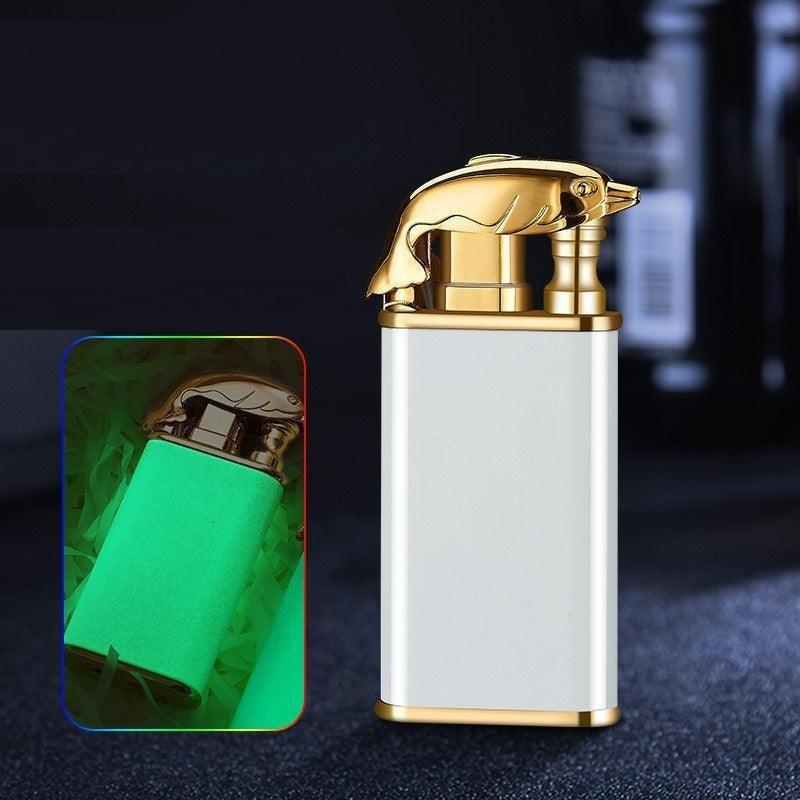 Creative Blue Tiger Double Fire Metal Winproof Lighter Inflatable Lighter - Evallys.com