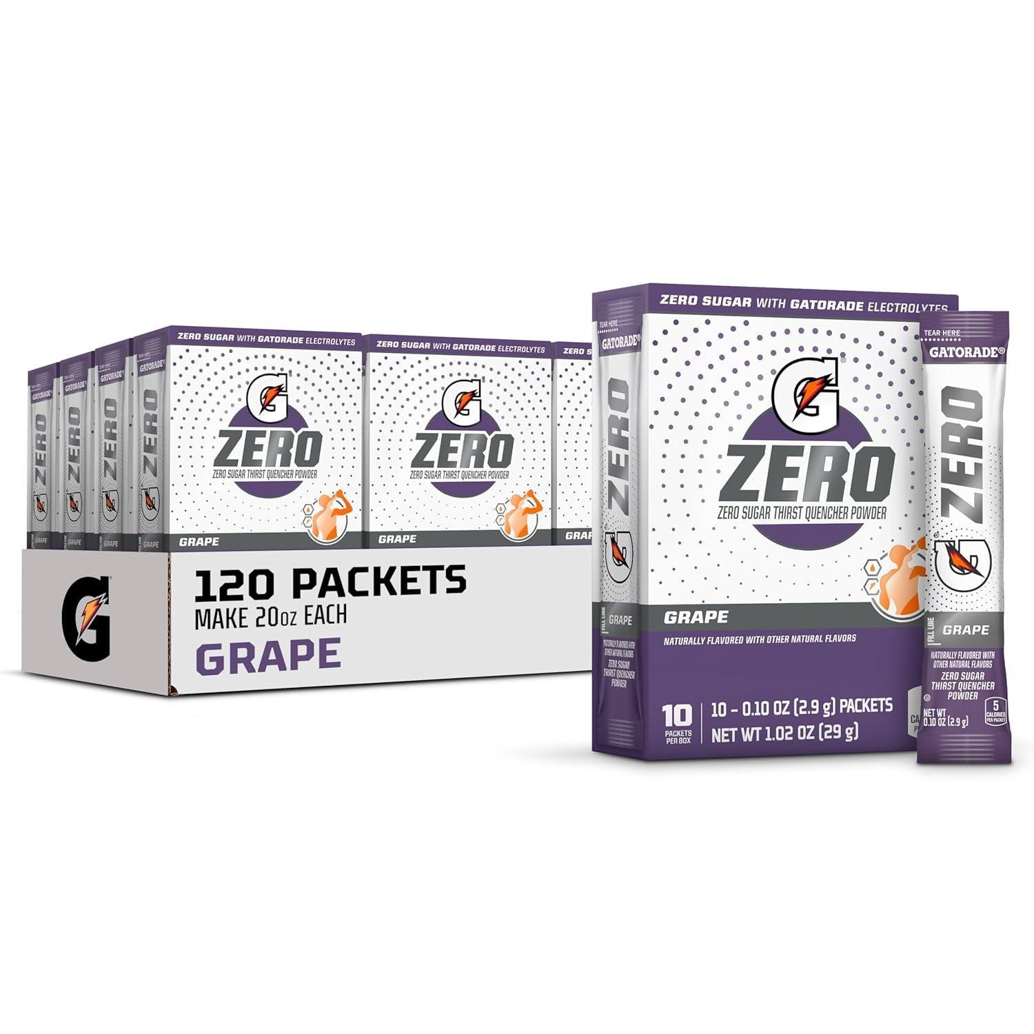 Gatorade G Zero Powder, Orange, 0.10Oz Packets,(120 Counts) , Pack of 12 - Evallys.com # #