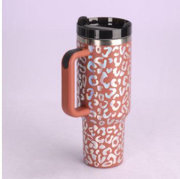 40 Oz Tumbler With Handle Straw Insulated, Stainless Steel Spill Proof Vacuum Coffee Cup Tumbler With Lid Tapered Mug Gifts For Valentine Lover Suitable For Car Gym Office Travel - Evallys.com