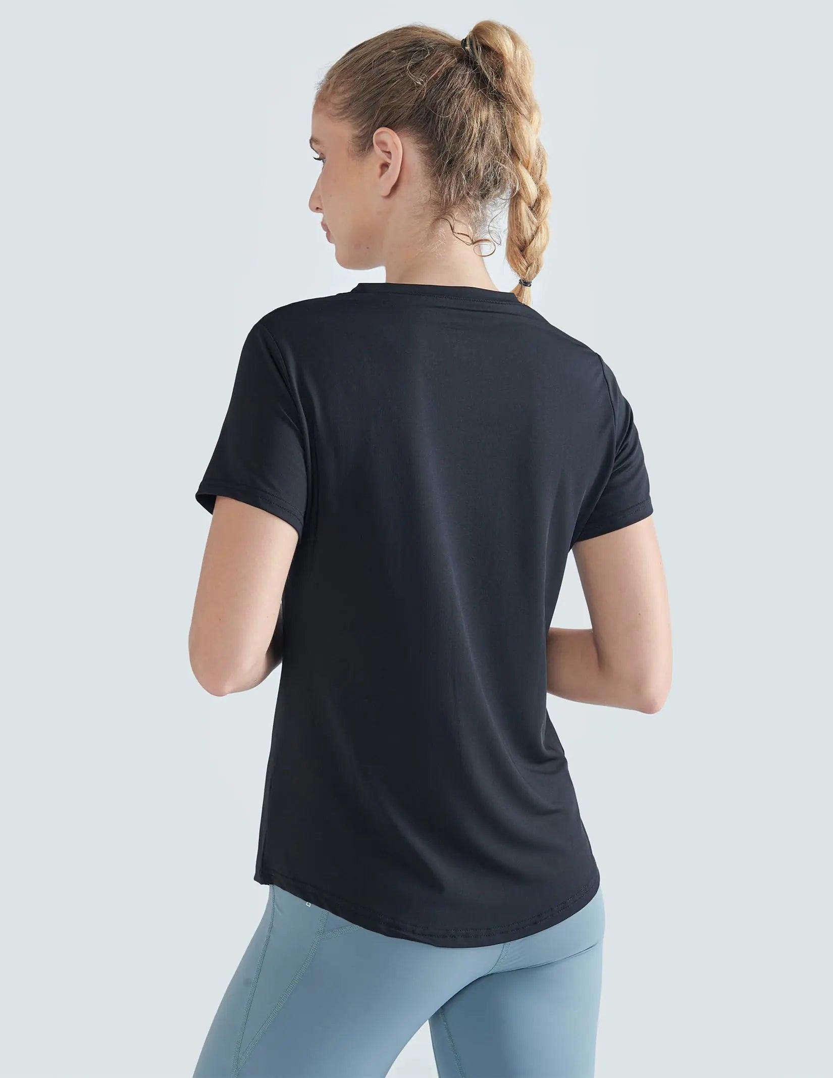 5 Pack: Womens Dry Fit Workout Shirts, Short Sleeve Athletic Gym Tshirts, Ladies Active Long Tees Bulk Medium White/Gray/Charcoal/Black/Lavender - Evallys.com # #