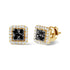 Men's 10K Yellow Gold 5/8 Cttw White and Black Treated Diamond Composite with Halo Stud Earring (Black / I-J, I2-I3 Clarity) - Evallys.com # #