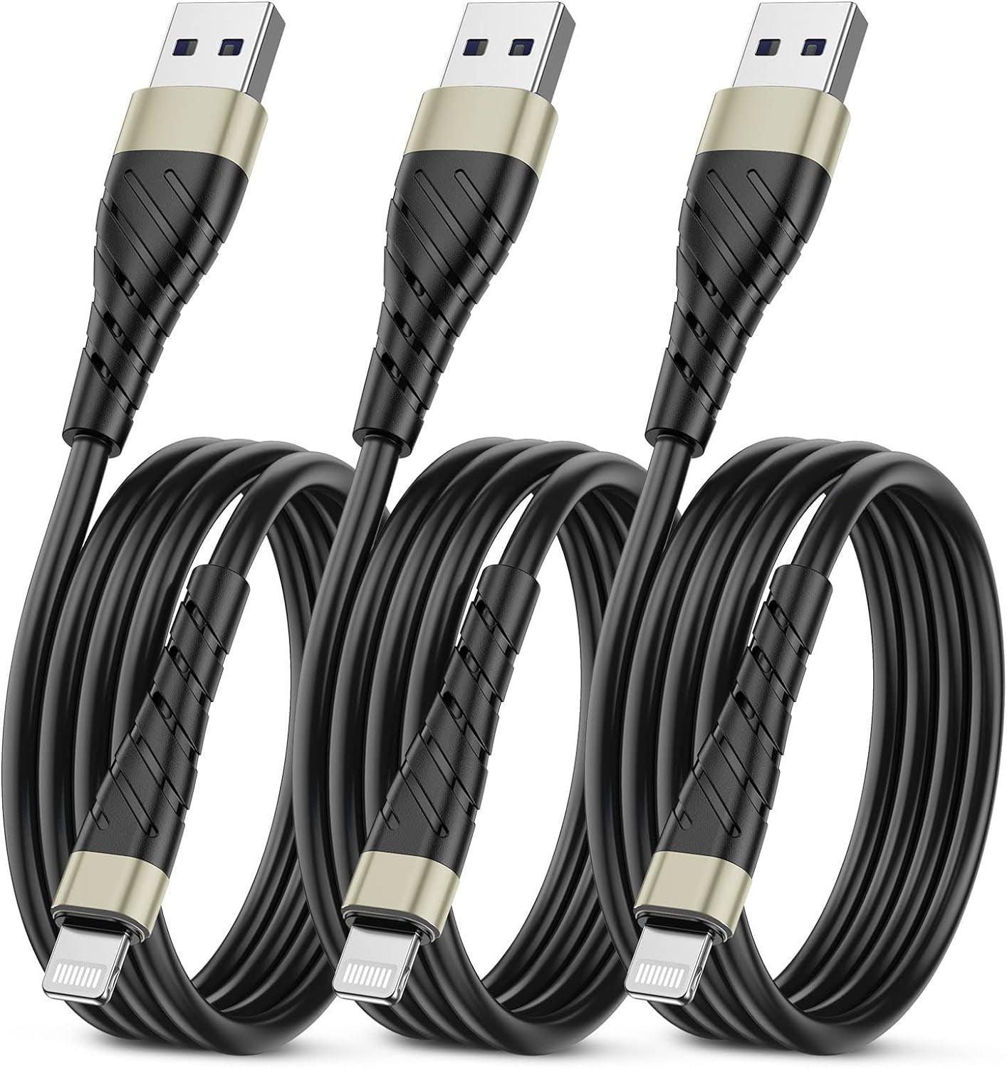 OIITH Apple Mfi Certified Iphone Charger Cable 3 Pack 10 Ft, Extra Long Lightning Charging Cord, Fast 2.4A Iphone USB Cord Compatible with Iphone12/11/Xs/Max/Xr/X/8/8P/7P/6/Ipad - Evallys.com # #