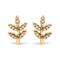 10K Yellow Gold 1/10 Cttw Diamond Accented Leaf and Branch Stud Earrings (H-I Color, I1-I2 Clarity) - Evallys.com # #