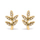 10K Yellow Gold 1/10 Cttw Diamond Accented Leaf and Branch Stud Earrings (H-I Color, I1-I2 Clarity) - Evallys.com