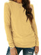 AUTOMET Womens Long Sleeve Round Neck Shirts Basic Tee Fall Tops Outfits Clothes 2024 01yellow X-Large - Evallys.com # #