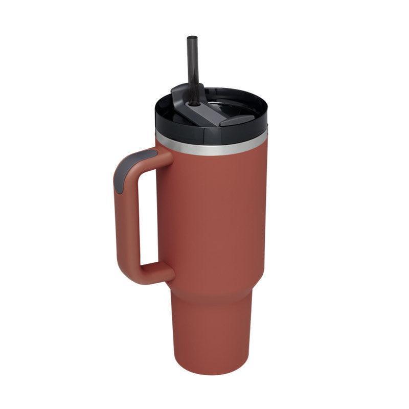 40 Oz Tumbler With Handle Straw Insulated, Stainless Steel Spill Proof Vacuum Coffee Cup Tumbler With Lid Tapered Mug Gifts For Valentine Lover Suitable For Car Gym Office Travel - Evallys.com