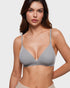 Women's Inbarely Triangle Bralette Comfortable Unlined V Neck Wireless Smoothing Bra Top Stretch X-Small Neutral Gray - Evallys.com # #