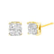 10K Yellow Gold Plated .925 Sterling Silver 1.0 Cttw Princess-Cut Diamond Composite Multi Stone Stud Earrings (J-K Color, SI2-I1 Clarity) - Evallys.com # #