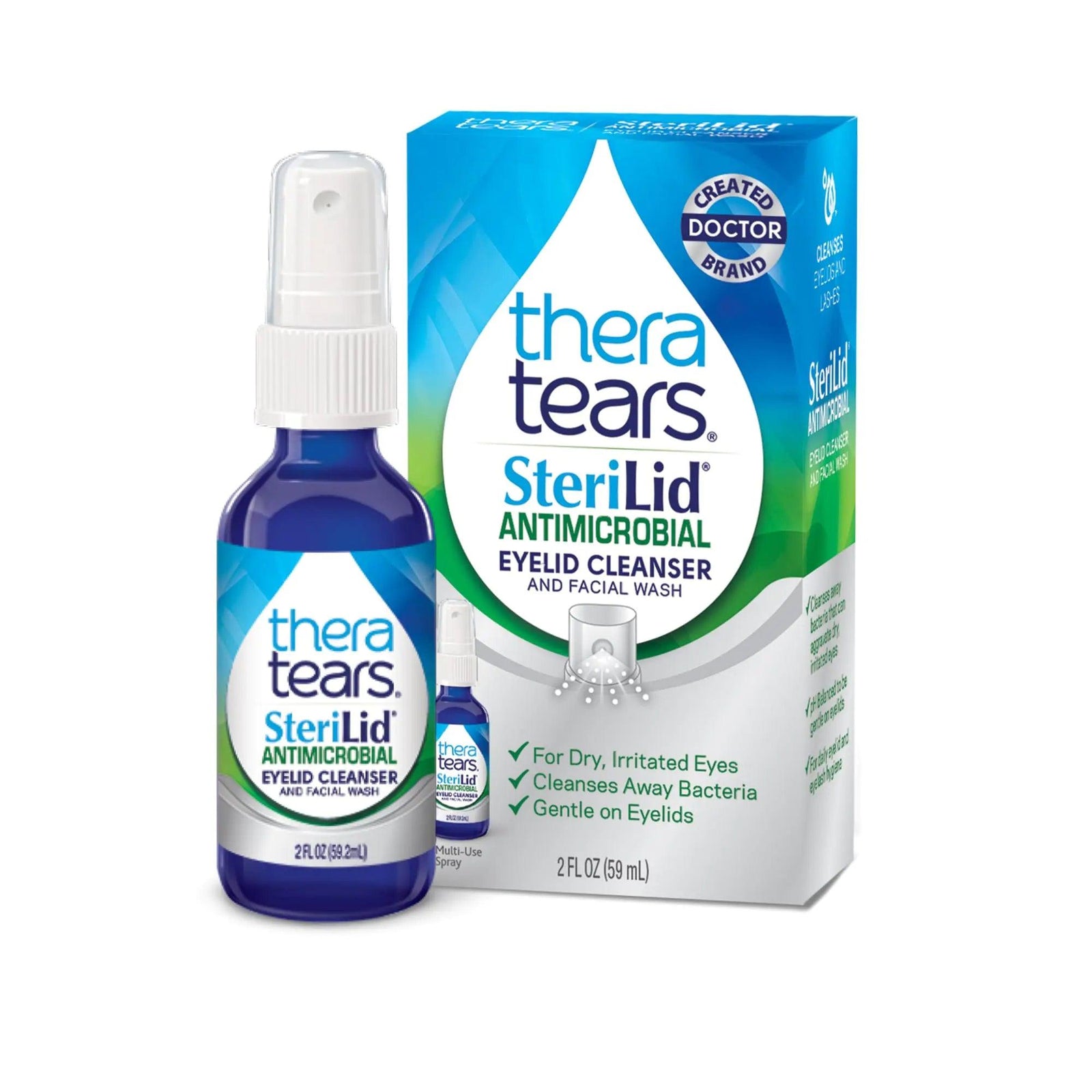 TheraTears SteriLid Eyelid Cleanser and Face Wash, for irritated eyes, 2 fl oz Spray 2 Ounce Cleanser - Evallys.com # #