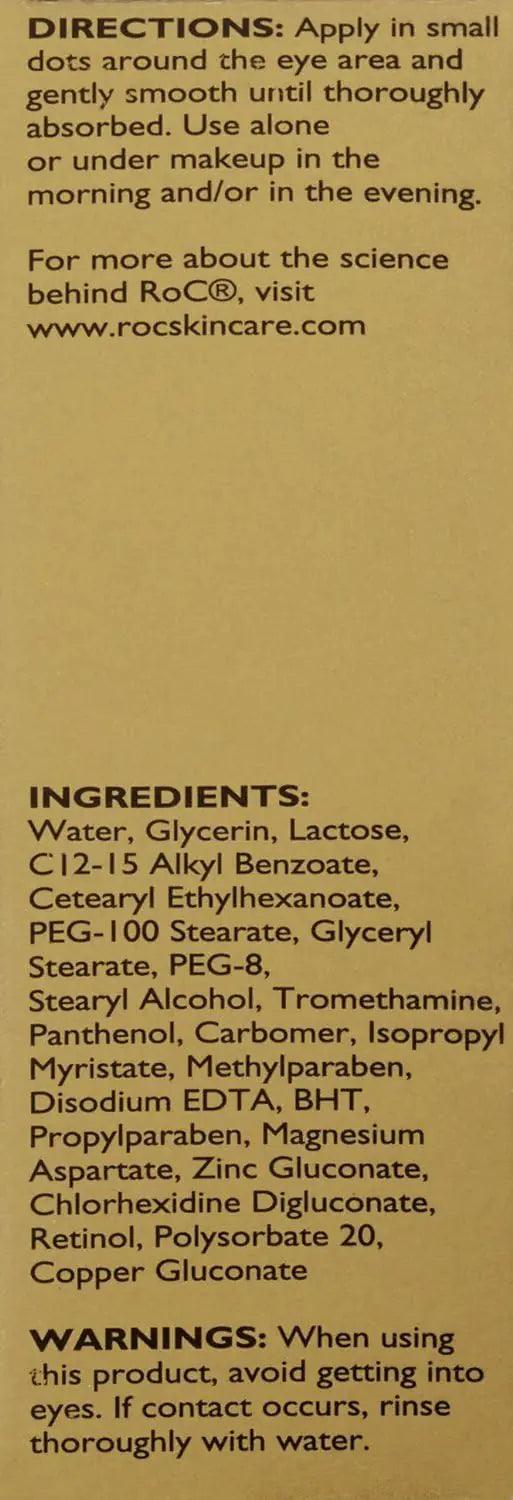 RoC Retinol Correxion Under Eye Cream for Dark Circles & Puffiness, Daily Wrinkle Cream, Anti Aging Line Smoothing Skin Care Treatment for Women and Men, 0.5 oz (Packaging May Vary) 0.5 Fl Oz (Pack of 1) - Evallys.com # #