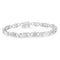 .925 Sterling Silver 1.0 Cttw Round-Cut and Baguette-Cut Diamond X-Link Bracelet (I-J Color, I1-I2 Clarity) - 7" - Evallys.com # #