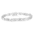 .925 Sterling Silver 1.0 Cttw Round-Cut and Baguette-Cut Diamond X-Link Bracelet (I-J Color, I1-I2 Clarity) - 7" - Evallys.com # #